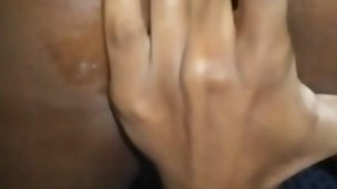 Black teen play with his boy pussy