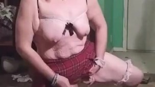 Schoolgirl playing with herself