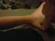 Quick blowjob with cumshot in mouth