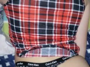 Daddy fucked me and cover my Calvin Klein thong with cum 12/16