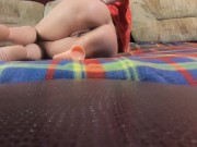 Relaxing blonde and playing with toy ridding and fuck 15/16