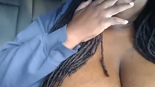 Smoking with my titties out, almost gets caught by neighbor(part 2)