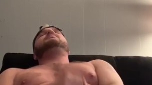 Solo jerk with a pocket pussy 