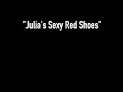 Big Boobed Mommy Julia Ann In Red Heels & Finger Banging! 1/16
