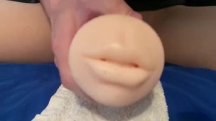Uncensored masturbation with big dick using toy 2nd match 3/18