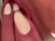 WET pussy cumming all over POV on toy
