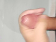 a strong shot of sperm from a dick, JERKING OFF long abstinence