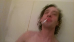 Playing w/Myself & Cigarette Smoking While Shaving On The Shower