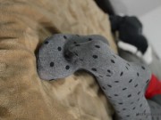 Opaque pantyhose feet tease