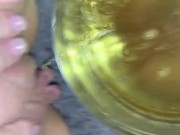 Small piss in empty cookie container  - Screenshot 16 of 16 - Peeing
