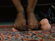 POV CBT - Mistress Anette - Minnie Manga - Cock and balls trampling - Barefoot - Foot fetish