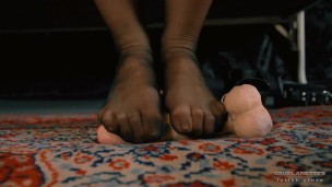 POV CBT - Mistress Anette - Minnie Manga - Cock and balls trampling - Barefoot - Foot fetish