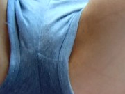slut plays with her huge clitoris