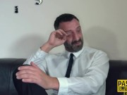 Kinky tattooed submissive deep throats 1/16