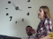 Kinky tattooed submissive deep throats 2/16