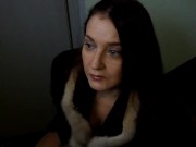 Брызги спермы после встречи с соседкой в шубе в подъезде! 3/16