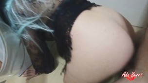 Follada y corrida encima por mi compañero del campus en la lavadora