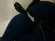 POV Girl w/ hairy Pussy Makes A Mess At The Public Toilet 1/16