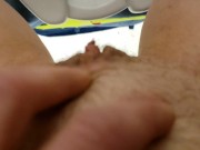 POV Girl w/ hairy Pussy Makes A Mess At The Public Toilet 10/16