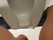 POV Girl w/ hairy Pussy Makes A Mess At The Public Toilet 4/16