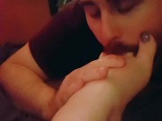 Foot Worship *Suck My Purple Painted Toes*