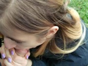 Eating cookie with sperm public park deepthroat blowjob and new sex toy 14/16