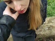 Eating cookie with sperm public park deepthroat blowjob and new sex toy 5/16