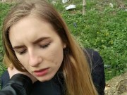 Eating cookie with sperm public park deepthroat blowjob and new sex toy 6/16