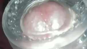 Magic wand attachment fuck and cum