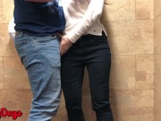 The young wife again seduced her husband for sex in the toilet of the shop 2/16