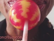 EXTREME ASMR: Amateur MILF VERY Wet, Sloppy Slurping Sucking LOLLIPOP Job