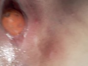 Short one of playing with a carrot, I'm picking out a dildo online soon.