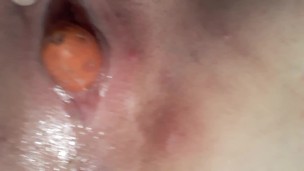 Short one of playing with a carrot, I'm picking out a dildo online soon.