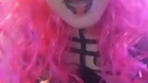 Cosplay Queen Spanks Herself Silly