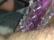 Testing my new vibrator – Playing with my giant clit