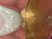 Peeing thru panties 