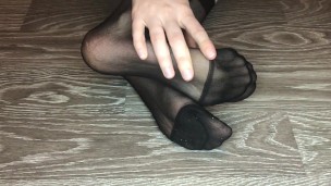 my teen black nylon socks toes large frame pov foot fetish