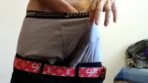 Pulling my huge cock out! Full video on my Onlyfans