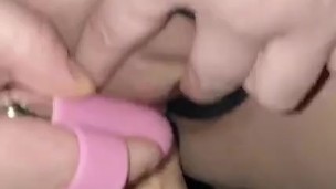 Wet tight pussy smashed by dildo