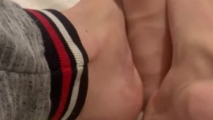 Fucking a dildo with my feet