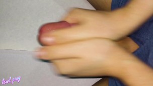 twink imitates a friend’s ass with two hands and cums