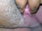 Puffy Cunt Gets Creamy On A Glass Dildo