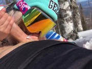 Public Sex with Hot Girl in a Forest at the Ski Resort POV Amateur Couple 15/16