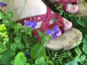 Sexy Red Sandals and Mother Nature - Feet Fetish