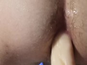 Pounding my ass with my new big dildo 