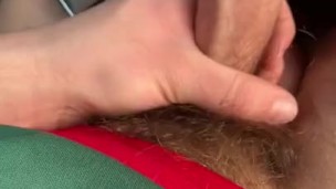 Muscular Male Jerking off in Car 
