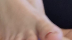 My Multitasking Mistress - snacking, watching TV, and giving a footjob