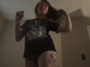 Fully naked, strip tease