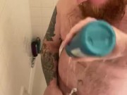 Beard dad bod shower fun masterbate hairy