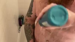 Beard dad bod shower fun masterbate hairy